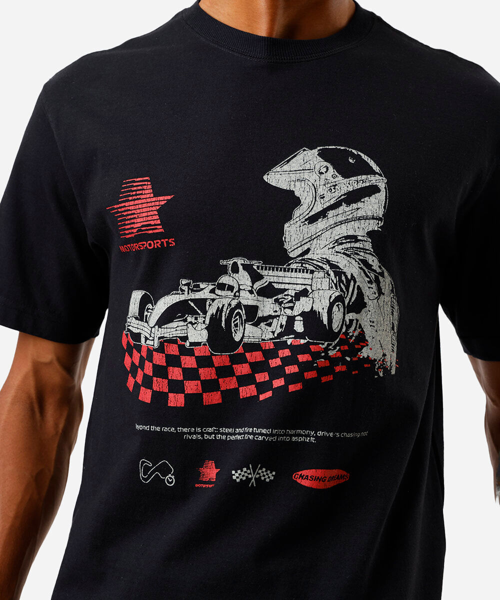 camiseta relaxed fit masculina f1 mônaco preta