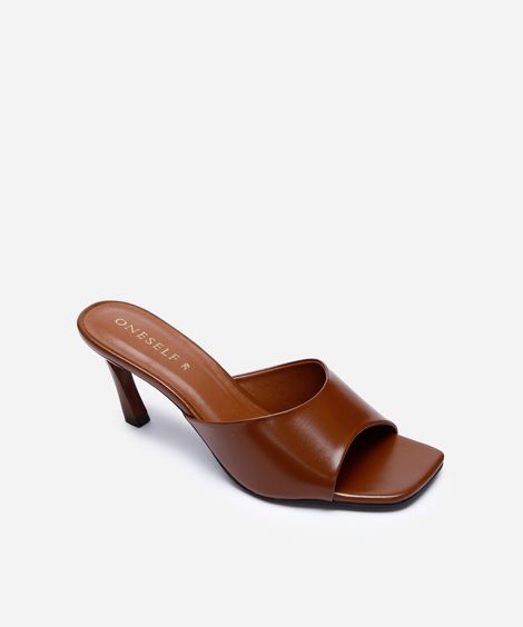 tamanco salto alto fachete oneself marrom