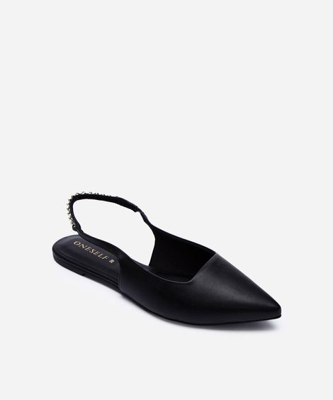 sapatilha slingback com corrente oneself preto