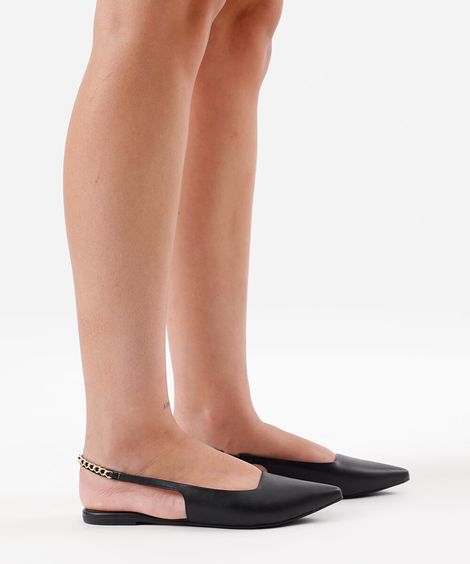 sapatilha slingback com corrente oneself preto