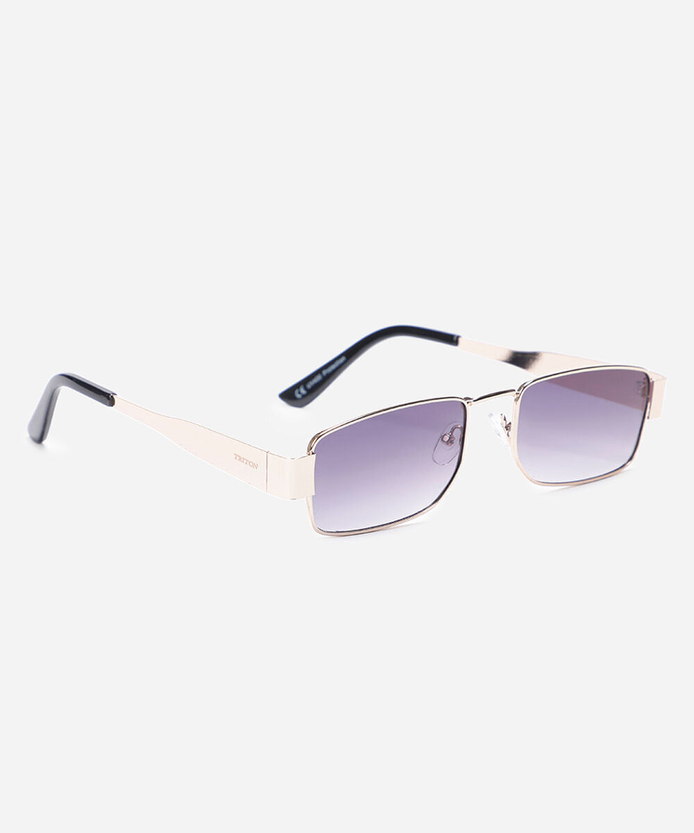 óculos de sol quadrado triton unissex dourado