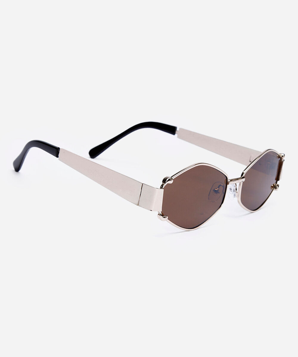 óculos de sol oval triton dourado