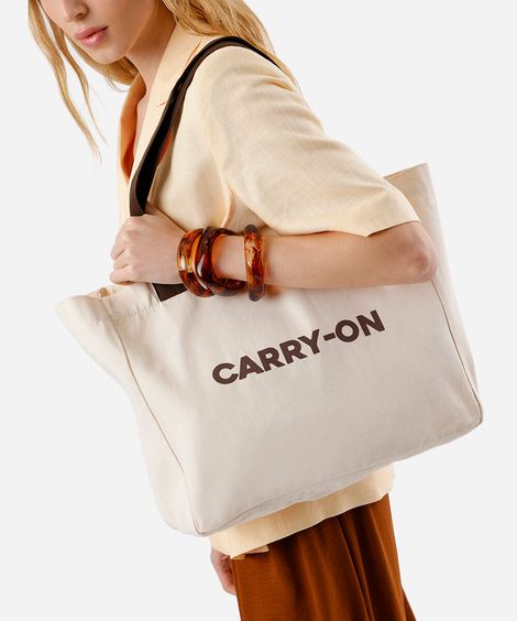 bolsa tote feminino carry on off white
