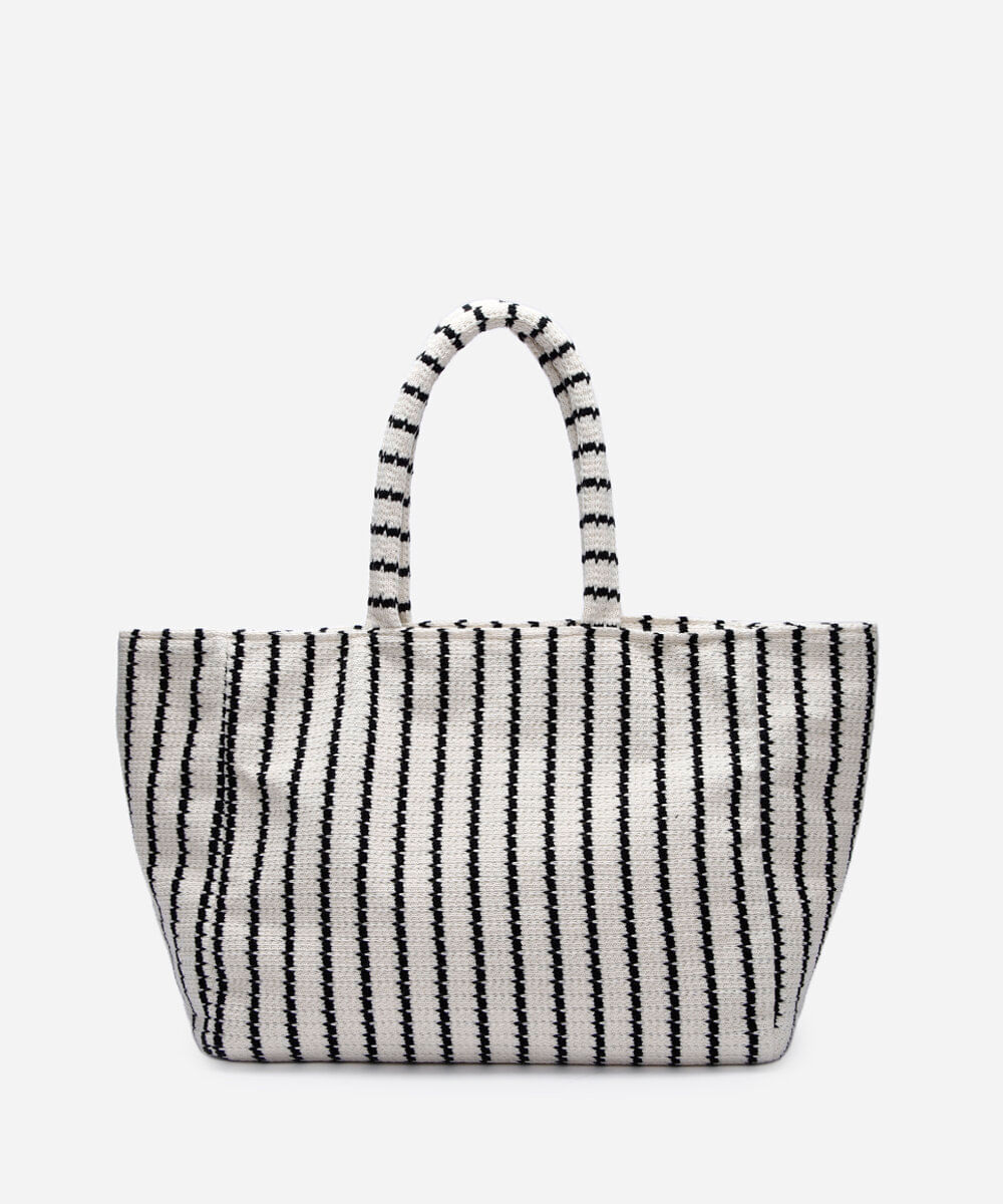 bolsa feminina tote listras off white