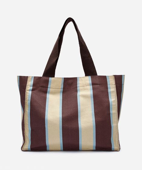 bolsa tote de lona estampada - marrom