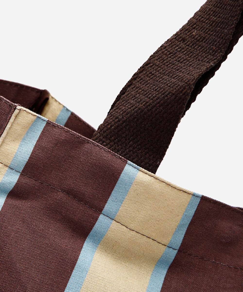 bolsa tote de lona estampada - marrom