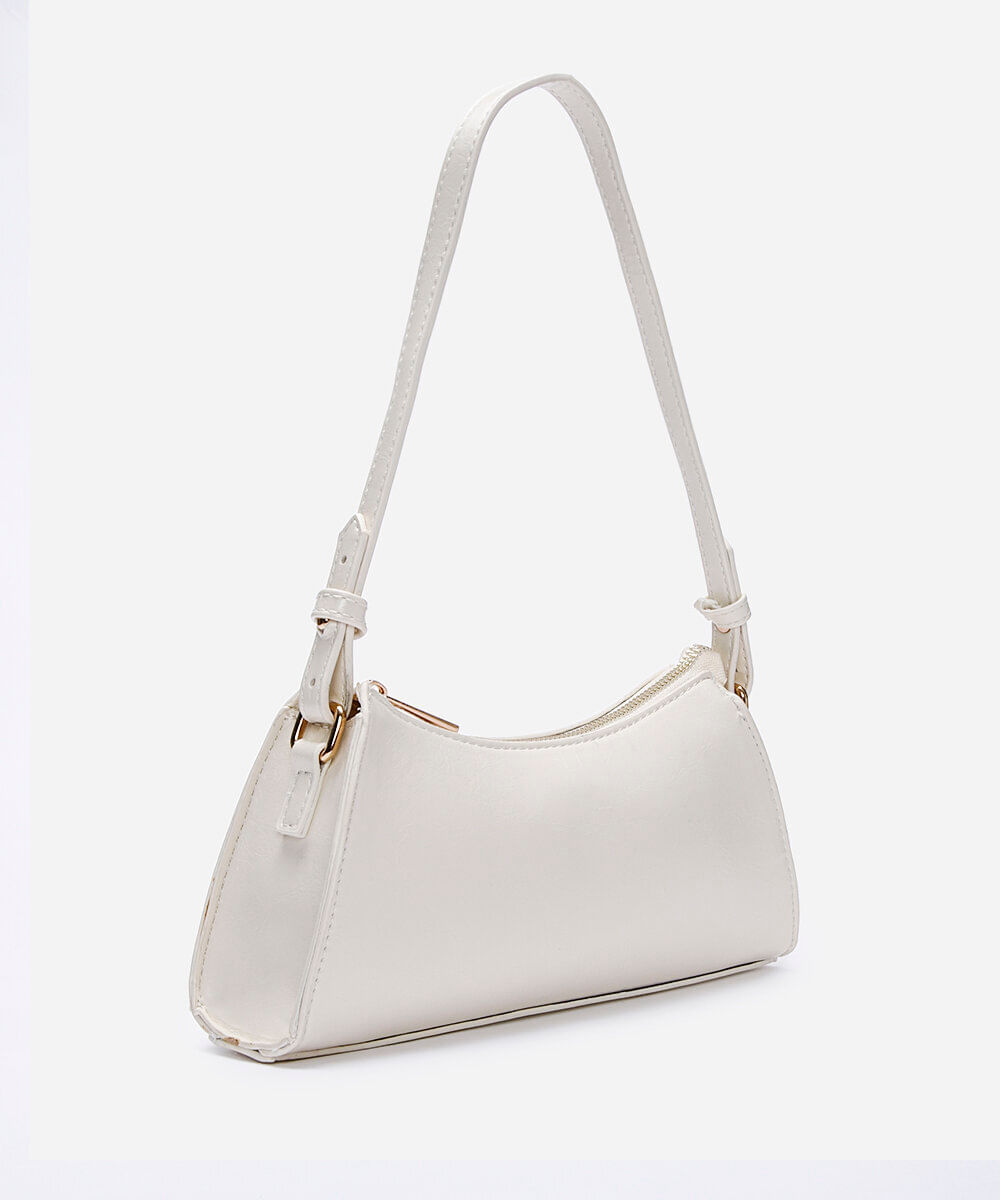 bolsa baguete feminina transversal off white