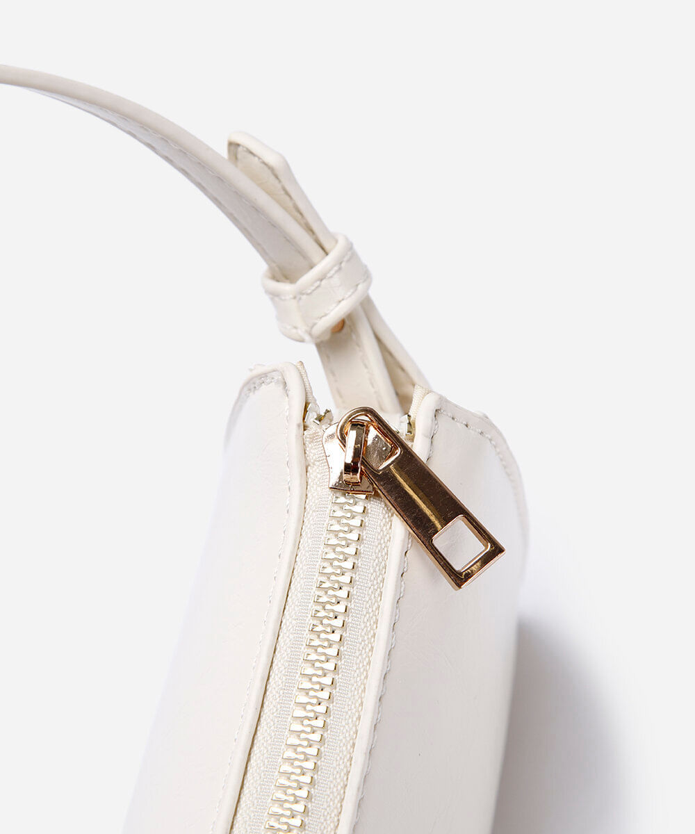 bolsa baguete feminina transversal off white