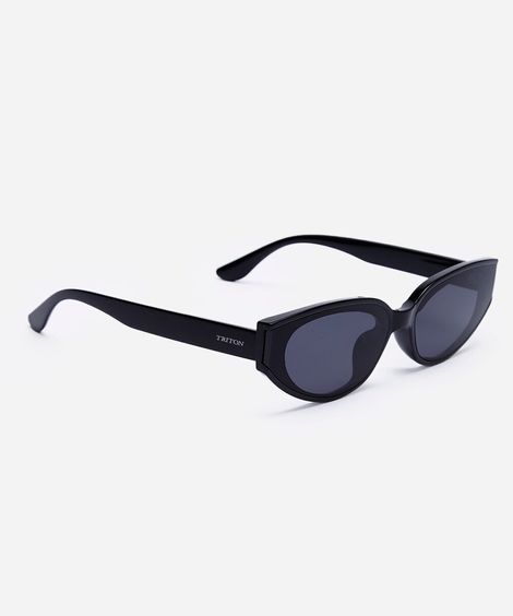 óculos de sol oval triton feminino preto