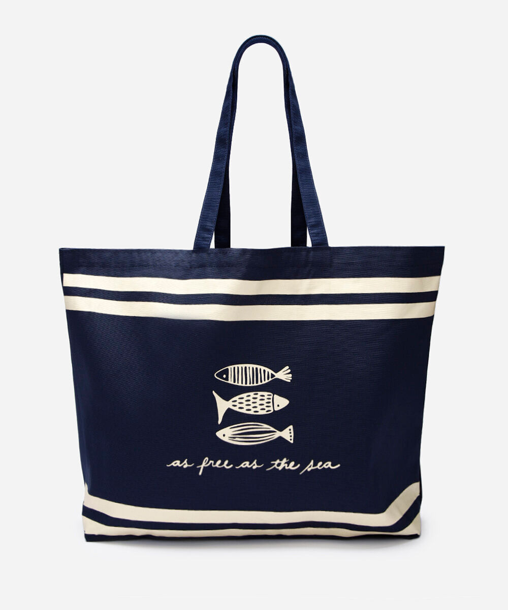 bolsa feminina tote sardinha azul