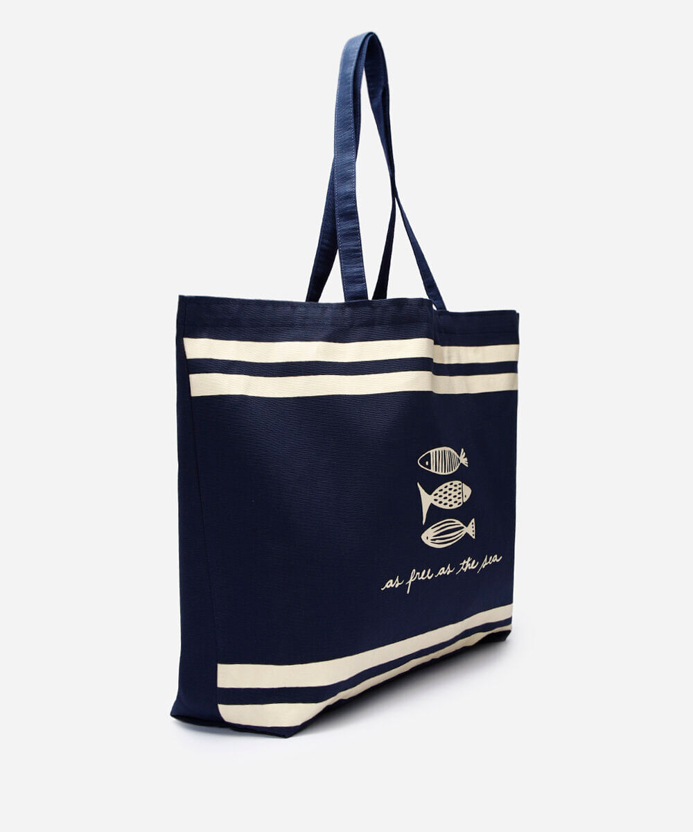 bolsa feminina tote sardinha azul