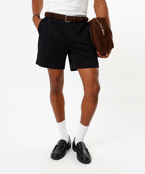 short reto masculino texturizado com bolso