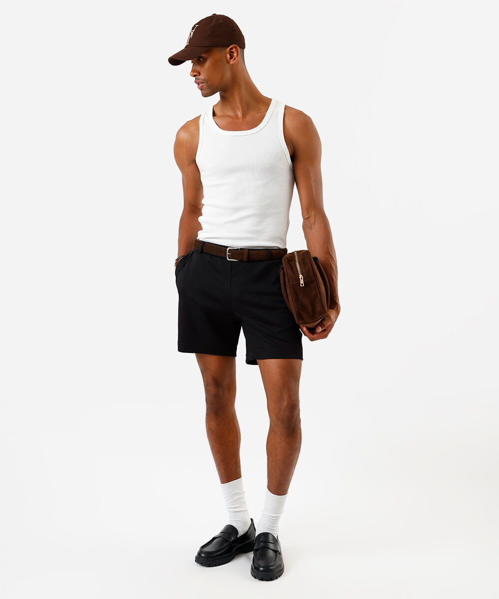 short reto masculino texturizado com bolso