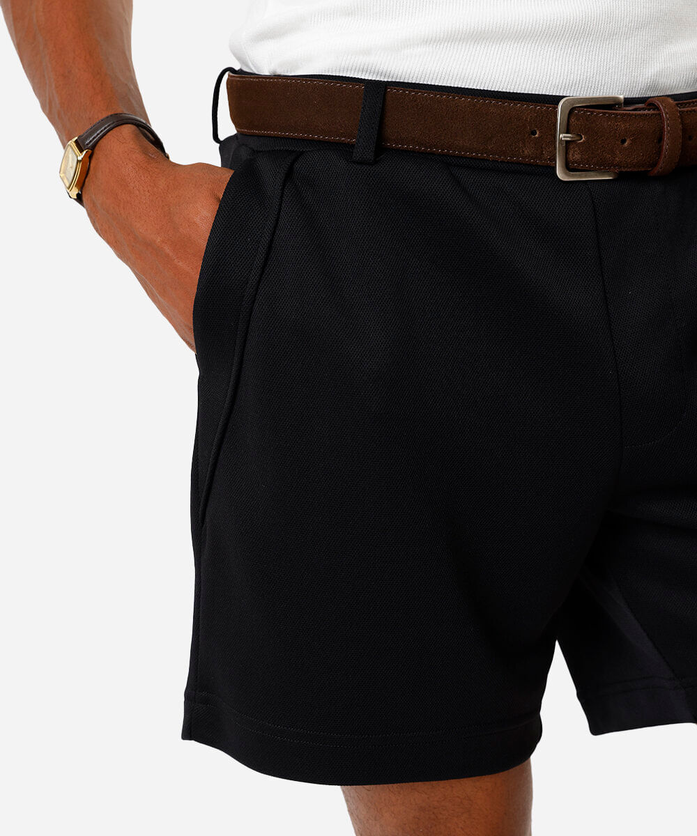 short reto masculino texturizado com bolso