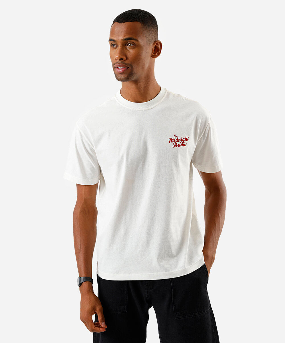 camiseta masculina relaxed fit negroni off white