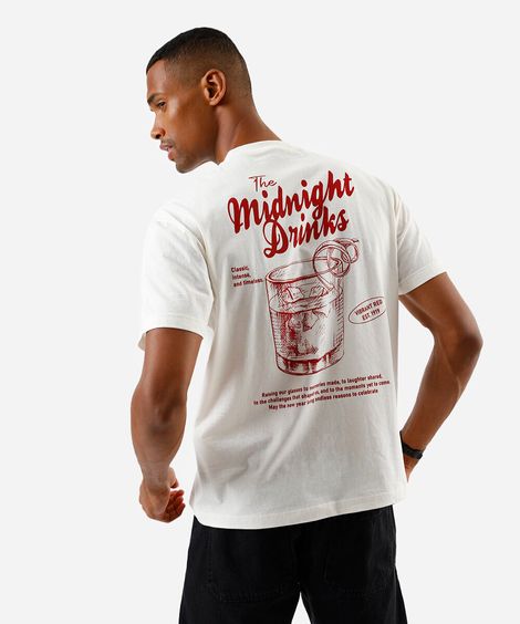 camiseta masculina relaxed fit negroni off white
