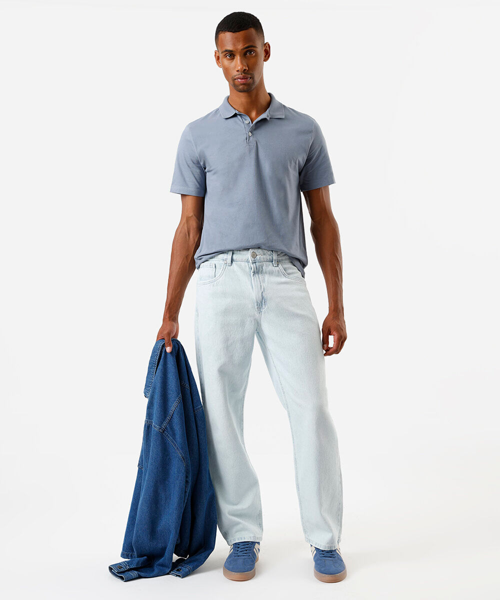 calça masculina reta vintage arizona azul