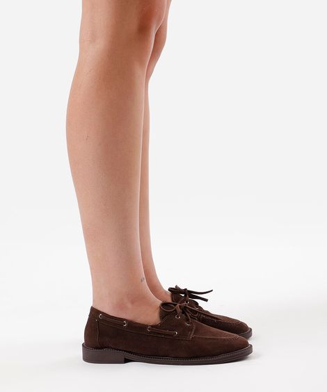mocassim feminino camurça oneself marrom