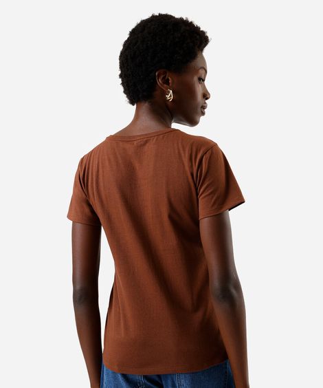 camiseta feminina de algodão i need a day off marrom