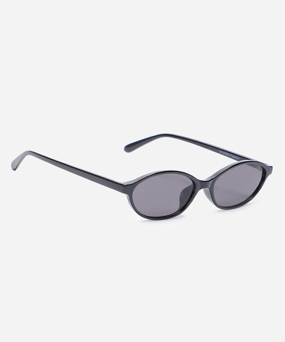 óculos de sol oval minimal feminino preto