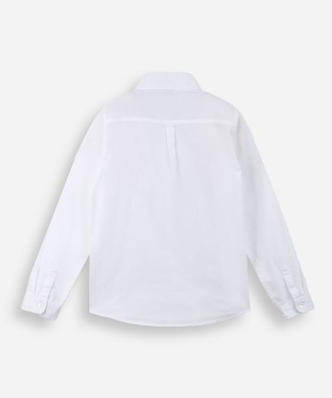 camisa infantil lisa oxford branca