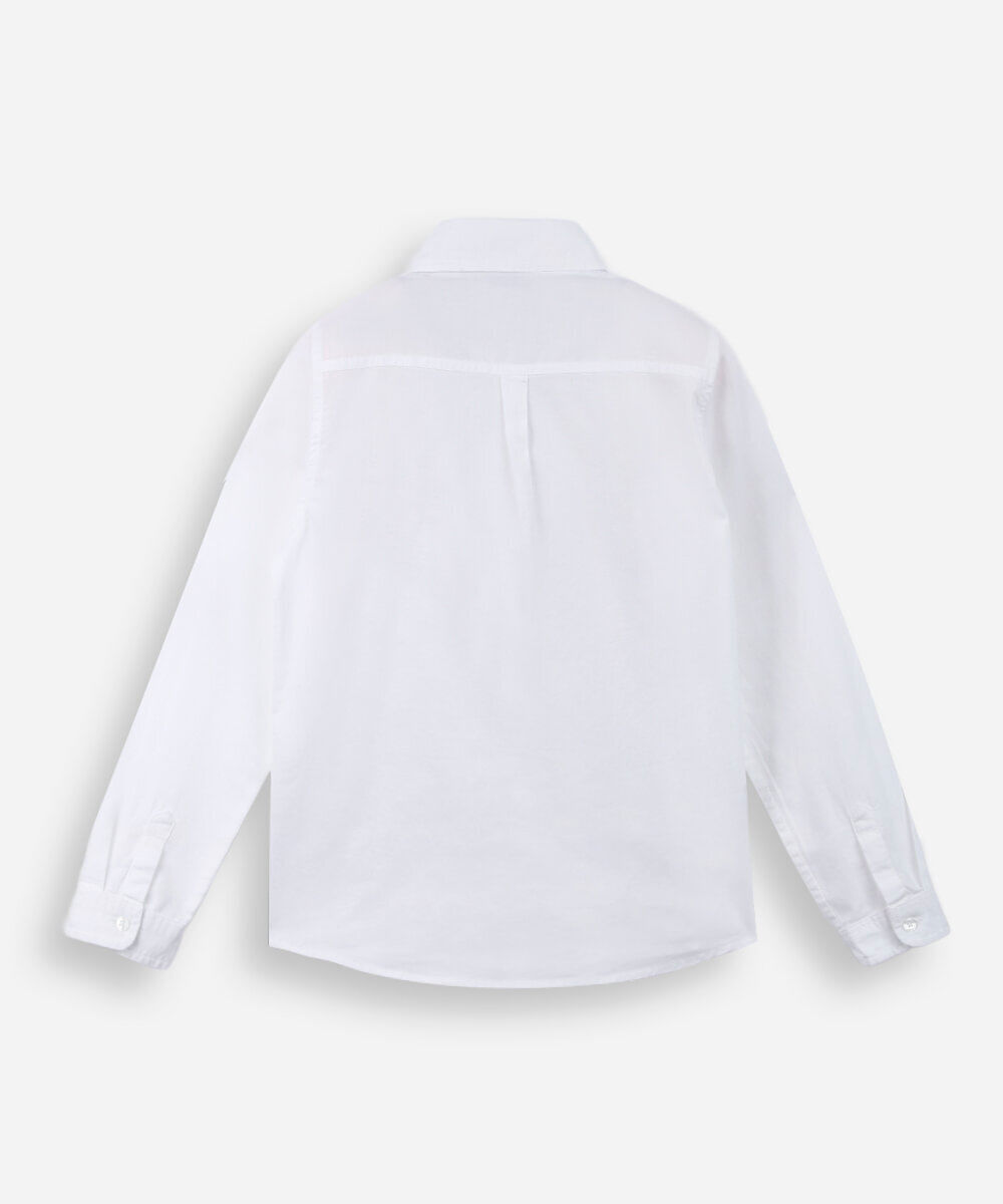 camisa infantil lisa oxford branca