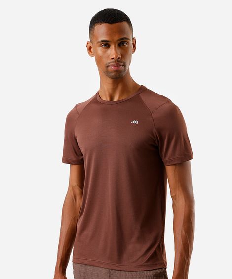 camiseta esportiva masculina manga raglan marrom