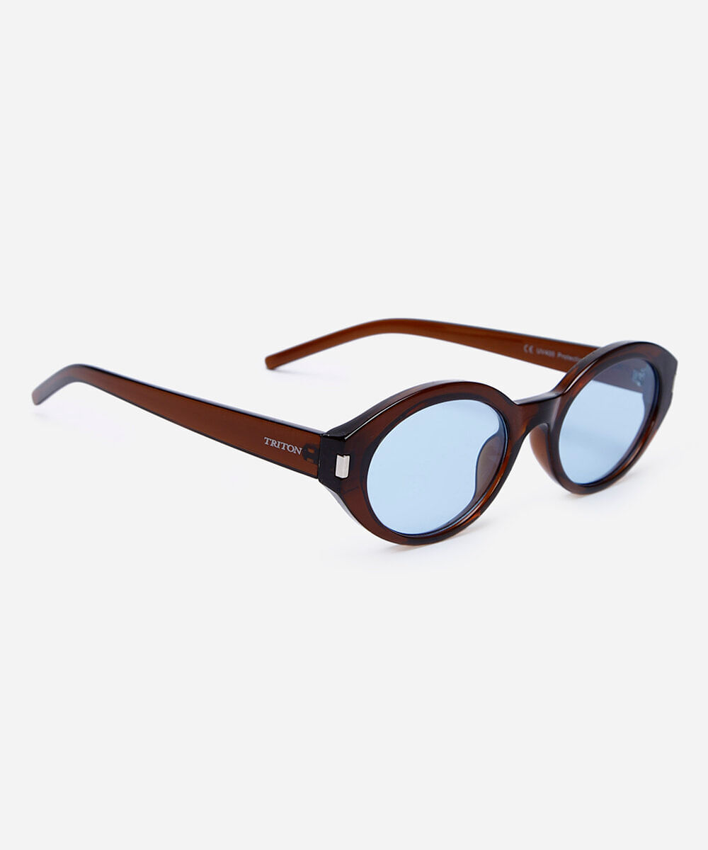 óculos de sol oval triton feminino marrom