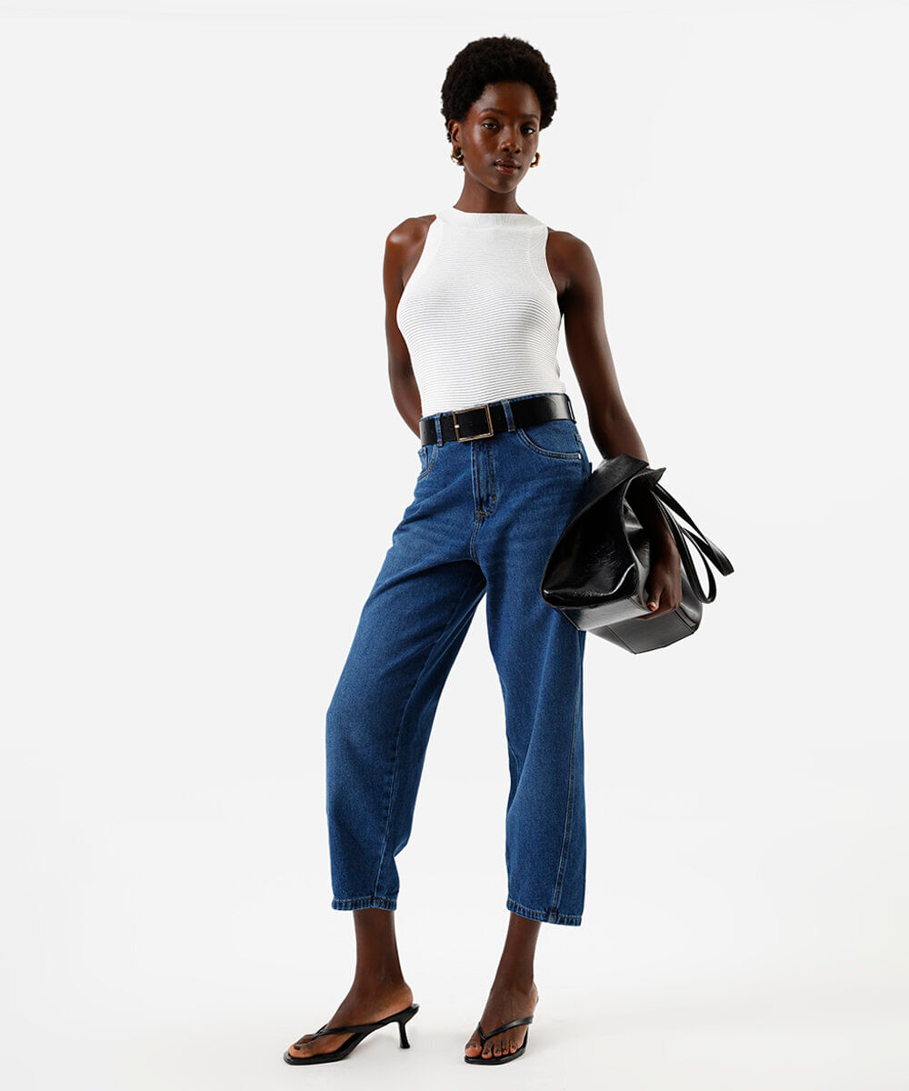 regata halterneck feminina de tricot texturizada off white