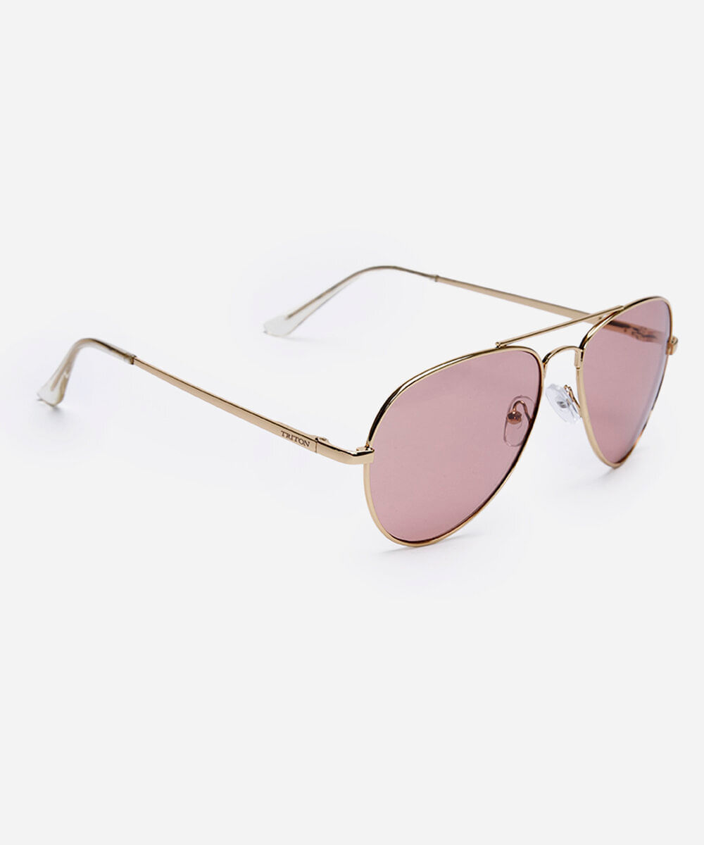 óculos de sol aviador triton dourado