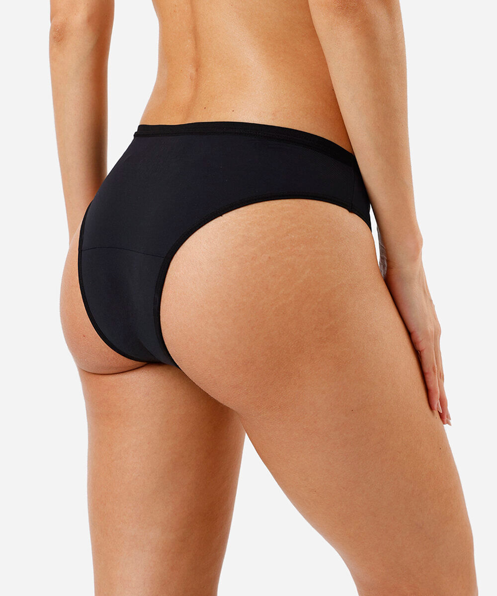 calcinha absorvente lavável pantys fluxo menstrual moderado preta