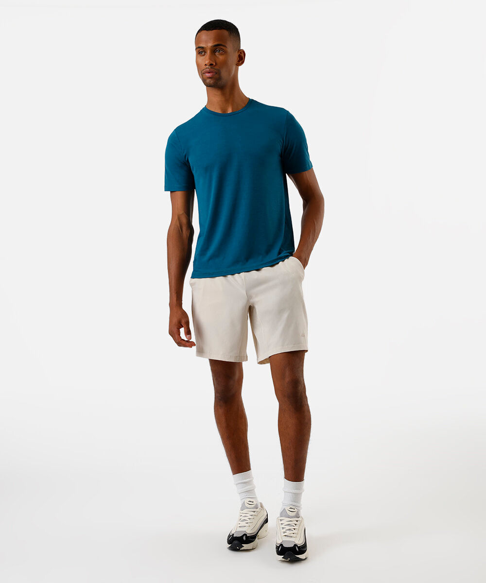 camiseta esportiva masculina de poliamida texturizada azul