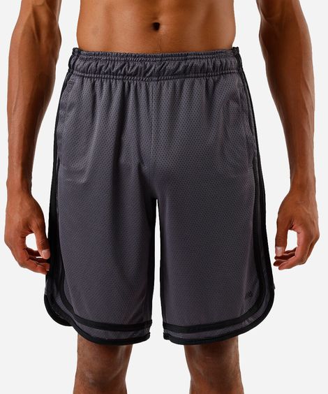 bermuda esportiva basquete masculina texturizada cinza