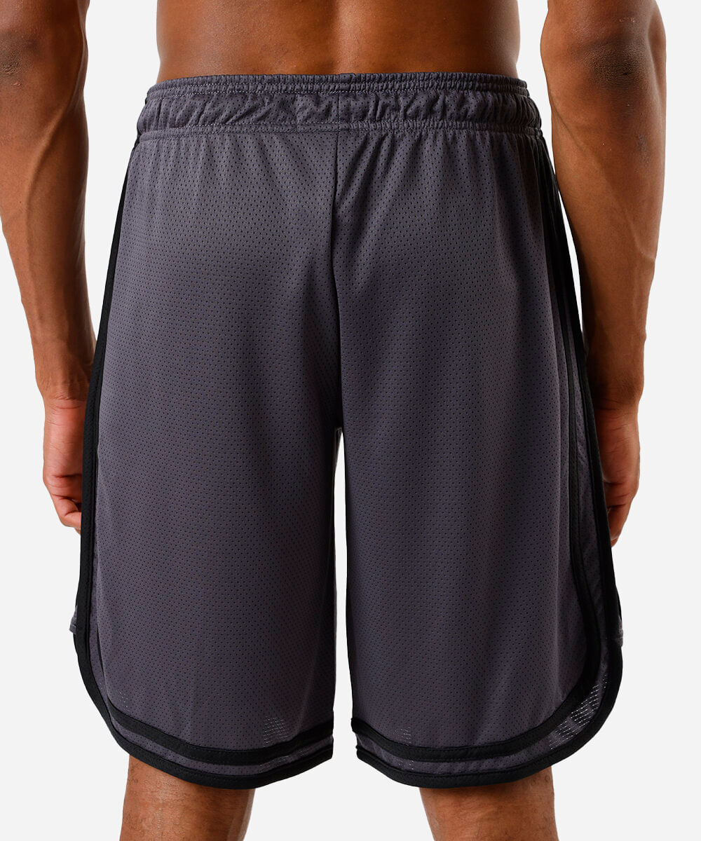 bermuda esportiva basquete masculina texturizada cinza