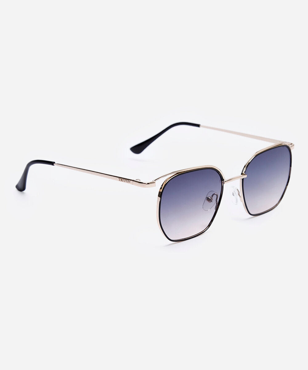 óculos de sol quadrado triton dourado