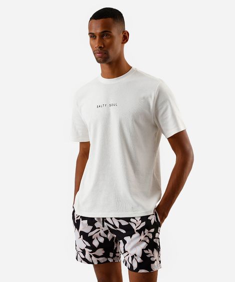 camiseta masculina de algodão photoprint off white