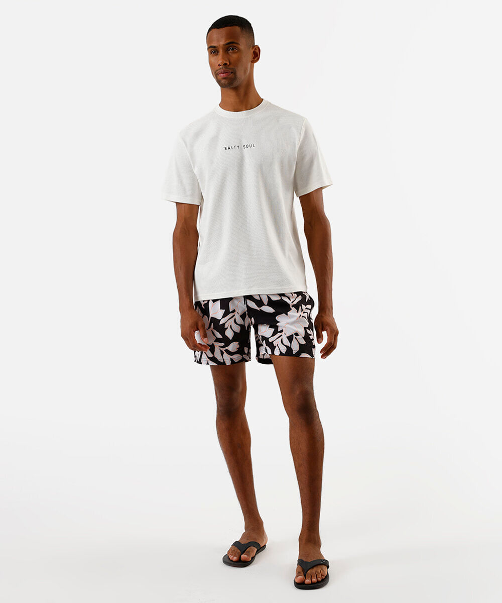 camiseta masculina de algodão photoprint off white