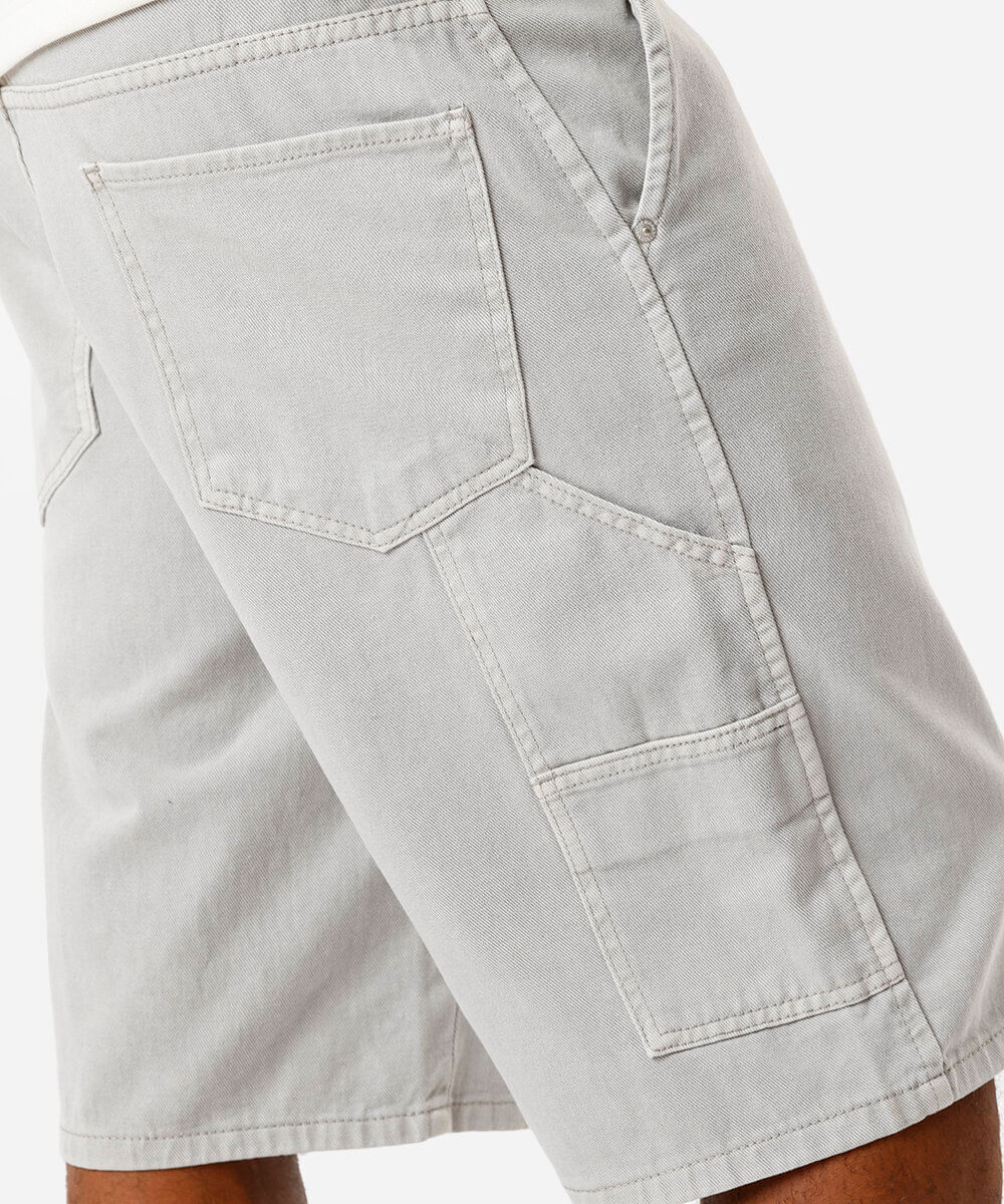 bermuda masculina sarja baggy cinza