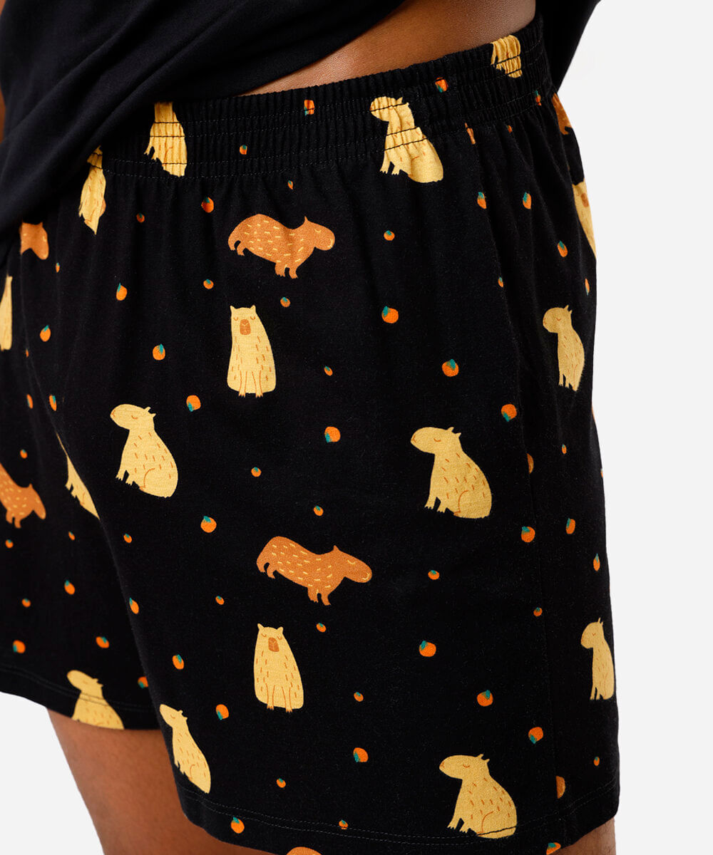pijama masculino de algodão capivara preto