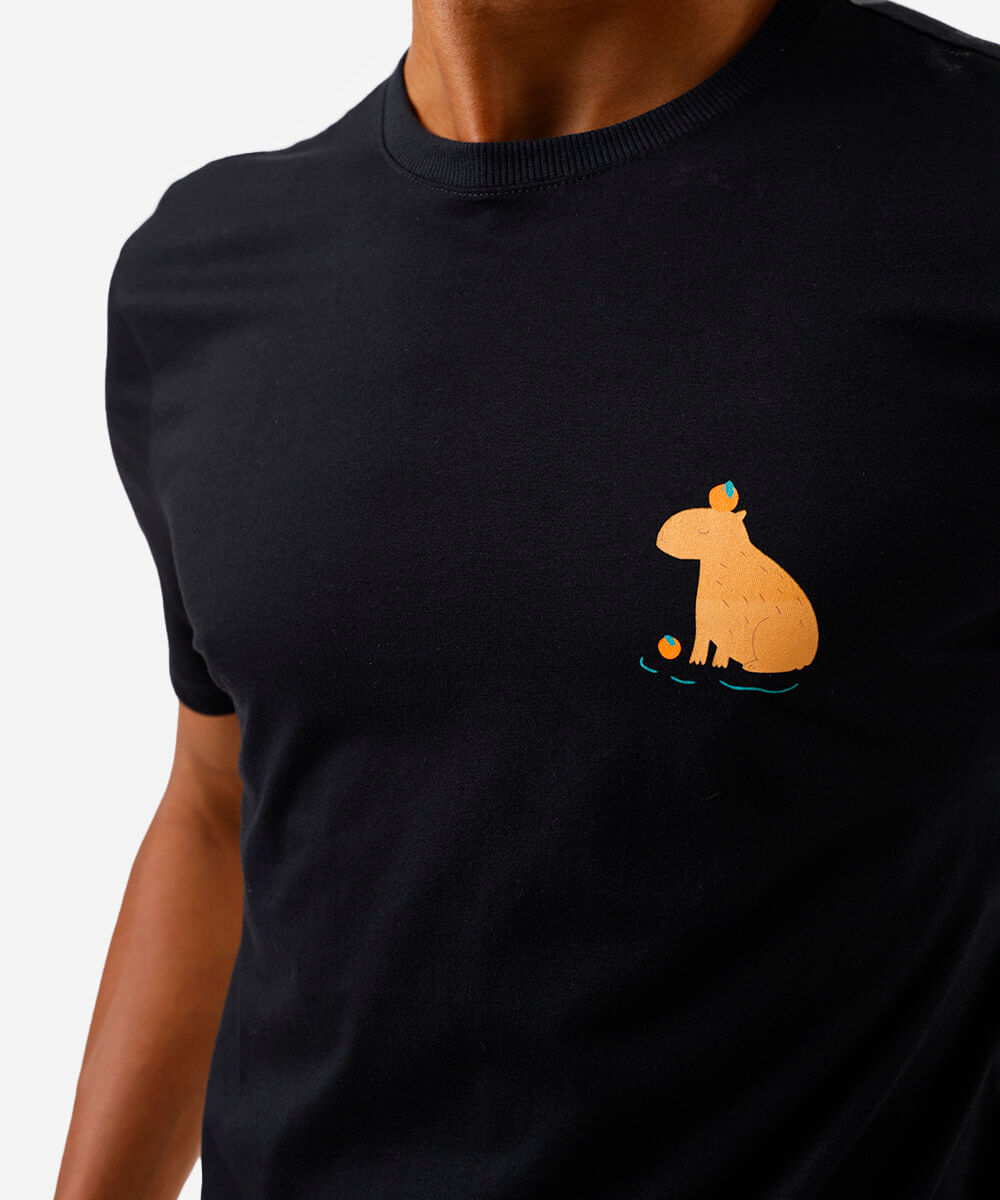 pijama masculino de algodão capivara preto