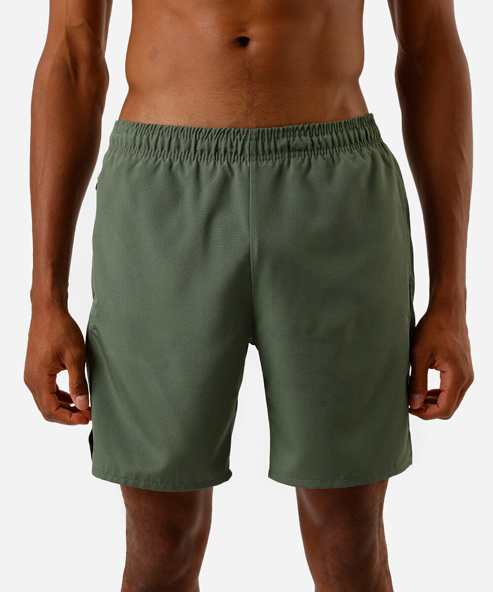 short masculino esportivo com bermuda interna verde