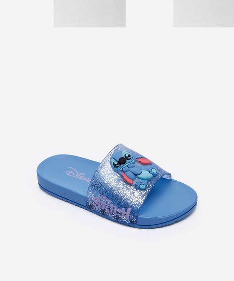 chinelo slide infantil stitch azul