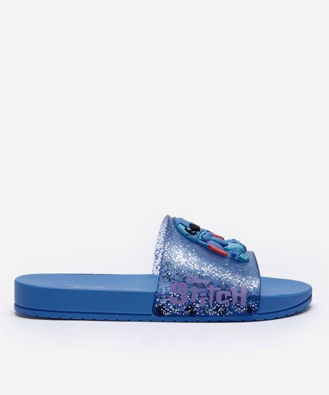 chinelo slide infantil stitch azul