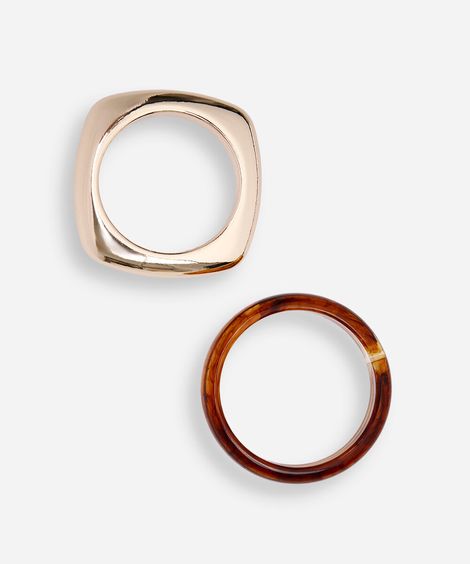 kit de 2 braceletes bangles turtle dourado