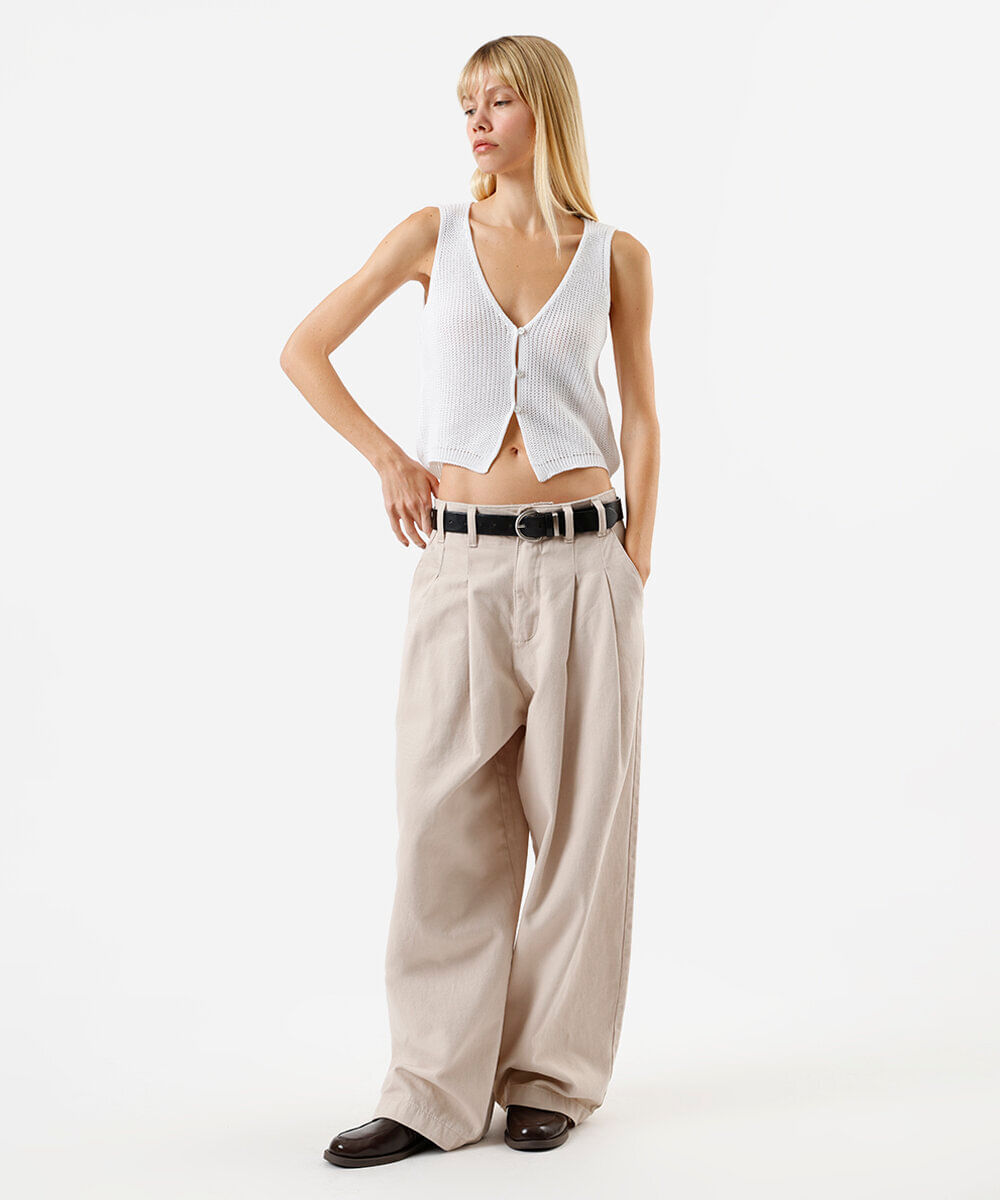 colete cropped feminino de tricot off white