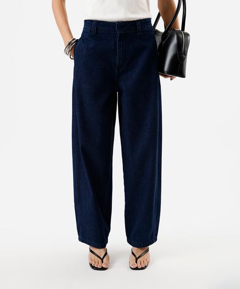 calça baggy feminina jeans azul