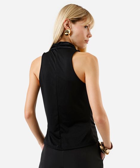 regata feminina franzida preta