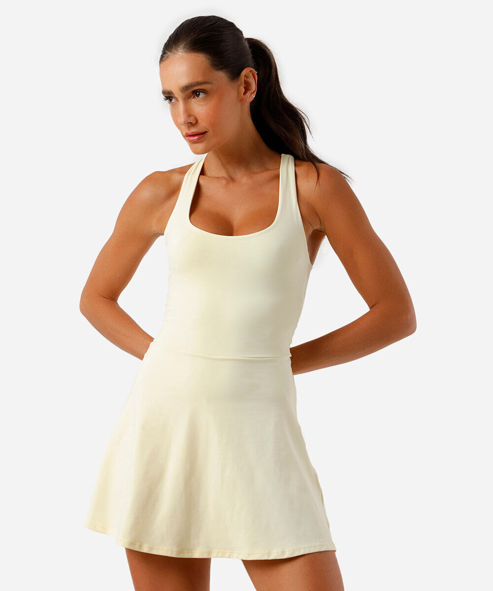 vestido feminino costas transpassada amarelo