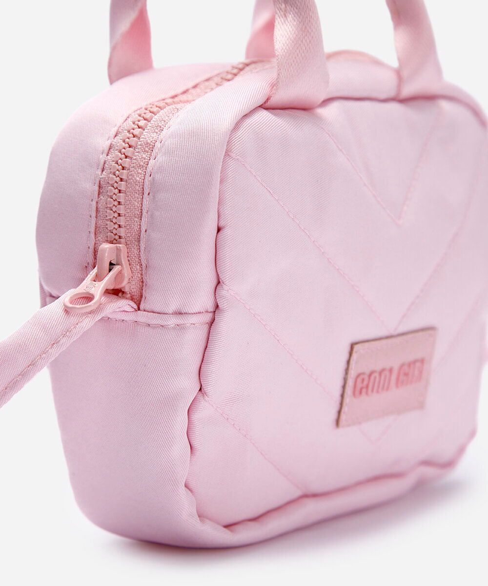 bolsa transversal infantil texturizada rosa
