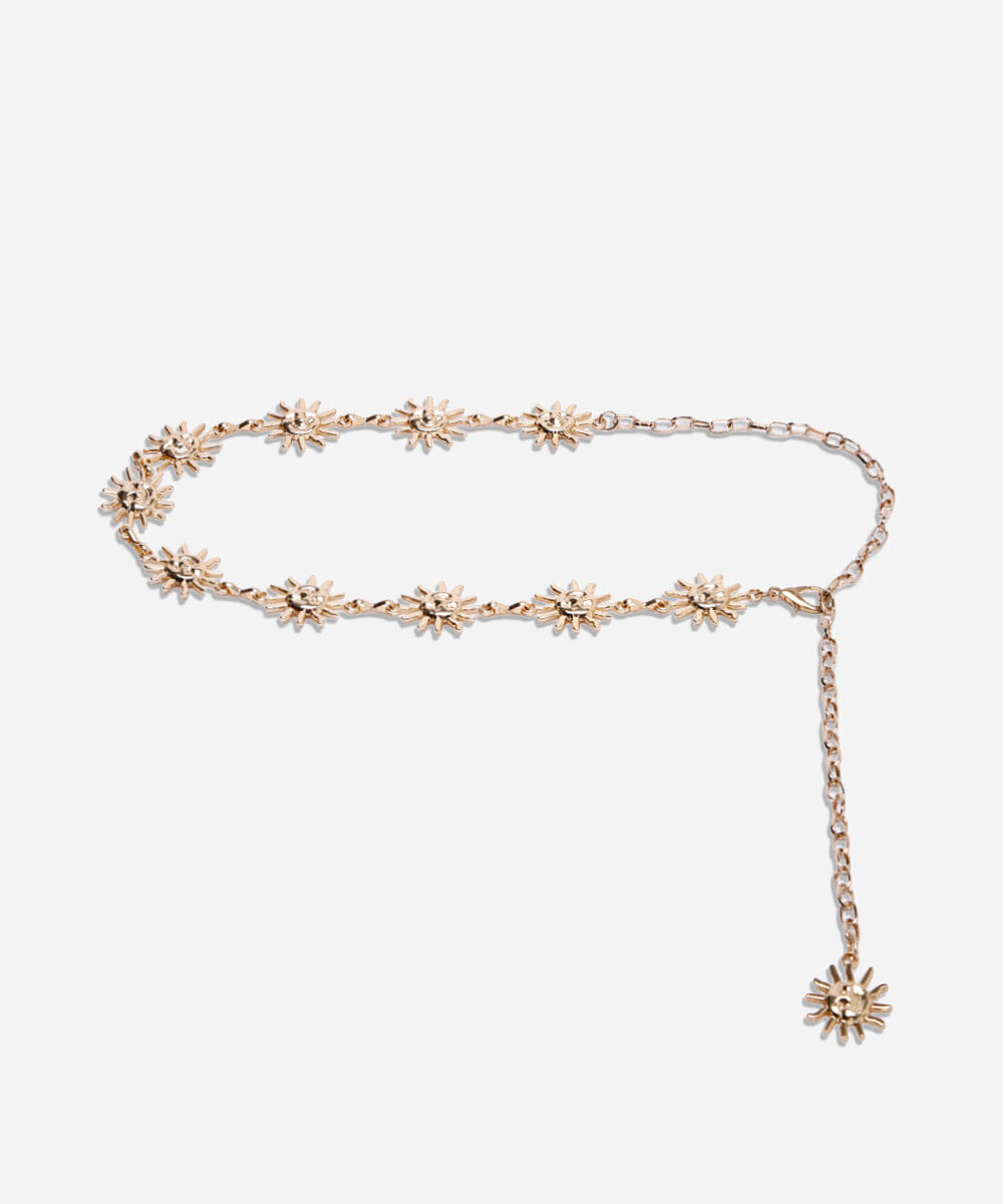 cinto feminino de corrente dourado